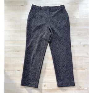 Theory Speckled Knit Tailored Wool Blend Cropped Trouser | Navy Size 10‎